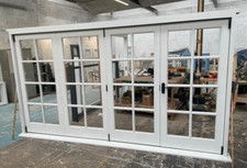 Solid Hardwood 4 leaf Bifold Doors Georgian style Made to measure High Quality