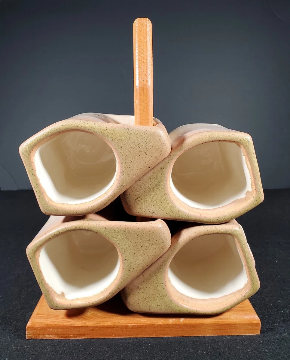 Tasses à café Rodolfo Padilla goutte à goutte en grès émaillé empilables MCM 6 tasses sans support | eBay