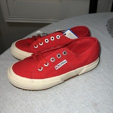 SUPERGA NWT RED Canvas 2750 Coto Classic Sneakers Trainers Low 34E/2.5US YOUTH
