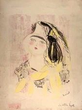 Jacqueline Marval pastel paper signed cancan les frivoles Grenoble fauvism art