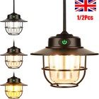 Retro LED Camping Light Tent Lantern Hanging USB Rechargeable Outdoor Night Lamp