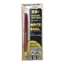 Vintage 1972 Write Bros. by Paper Mate Ball Pen Red Deadstock Original Package