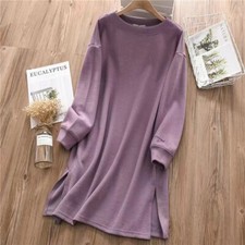 Plus Size Women Pajamas Nightgown Long Sleeve Sleepwear Sleep Dress Nightshirt