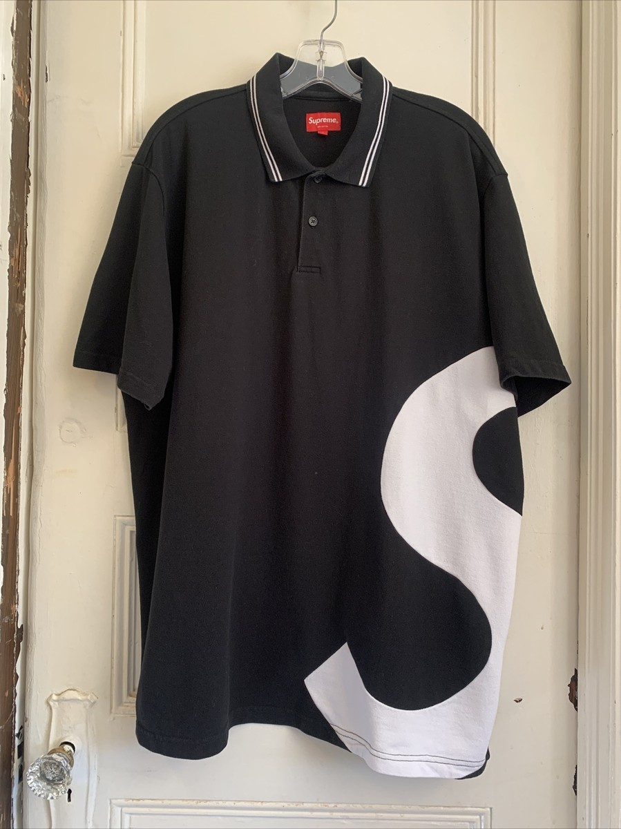Supreme S Logo Short Sleeve Polo Shirt Black Size XL SS19 Supreme S Logo Short Sleeve Polo Shirt Black Size XL SS19