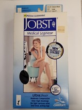 Knee High Ultra Sheer Compression Stockings, Large, Black 15-20mmHg