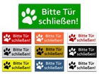 Bitte Tür schließen! Türschild mit Pfote,Hundeschild,Hinweis mit Gravur,100x40mm