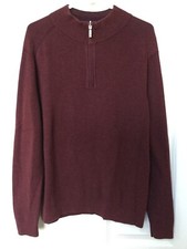 TOMMY BAHAMA Men's MAROON BURGUNDY Quarter Zip Sweater Men s Size Large L