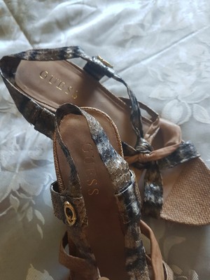 guess brown sandals