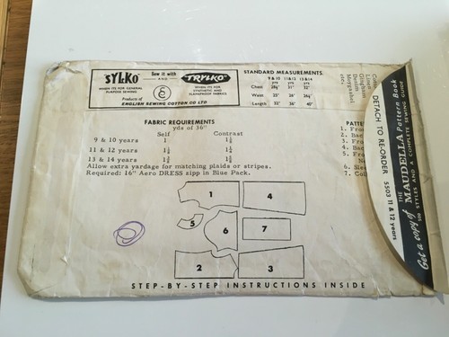 1960’s ORIGINAL MAUDELLA SEWING PATTERN 5503 girl’s dress age 11 & 12 FREE P&P - Picture 2 of 4
