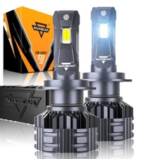 AUXBEAM H7 Canbus LED Headlight High/Low Beam Conversion Kit Bulbs Super Bright