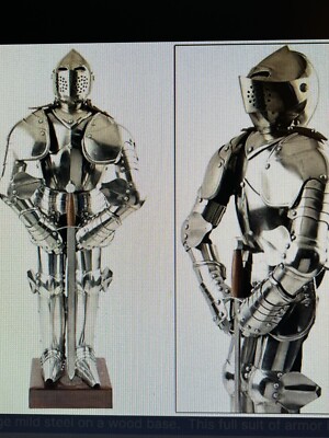 KNIGHT ARMOR MEDIEVAL STATUE 27'' on Wood Base NIB