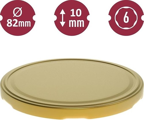 Twist off Lid for Jar Gold 82 mm With 6 hooks Chutney Jam Marmalade Set of 16 - Picture 2 of 5