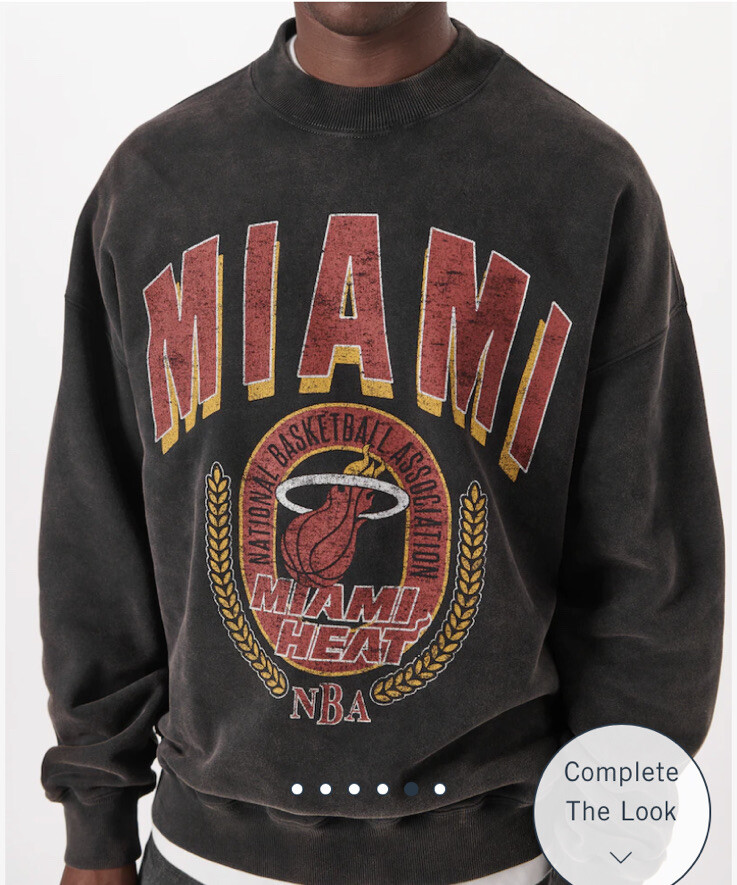 NWT Abercrombie u0026 Fitch Miami Heat Basketball Graphic Crew Sweatshirt Black  M | eBay