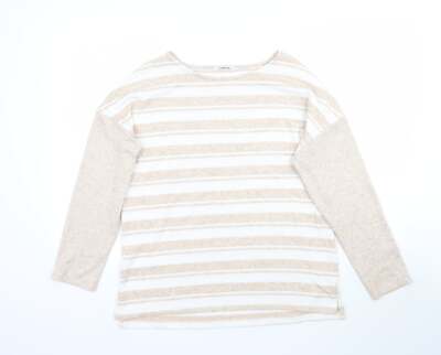 Muskat Damen Beige Rundhals Polyestermischung Pullover Größe 12