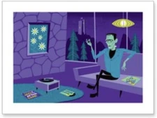 SHAG Josh Agle "Frankenstein” Universal Monsters Serigraph Art Print Variant New