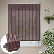 LUCKUP Cordless Bamboo Roman Blinds Shades for Indoor Windows-Light Filtering