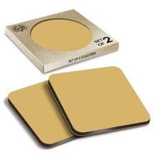Image of 2 x Boxed Square Coasters - Gold Effect Colour Block #45170