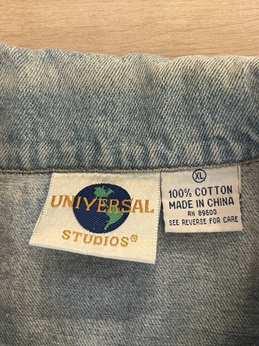 Vintage Universal Studios Film Crew On Location Rare Denim Bomber Jacket Size XL - Picture 3 of 6