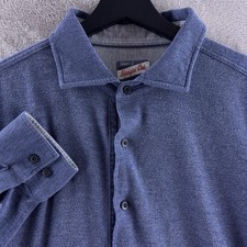 Johnnie-O Hangin Out Long Sleeve Button Shirt Mens Size Medium Blue Casual