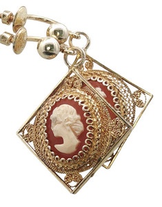 Authentic Gold Plated Shell Cameo Earrings in Box – Torre del Greco Provenance