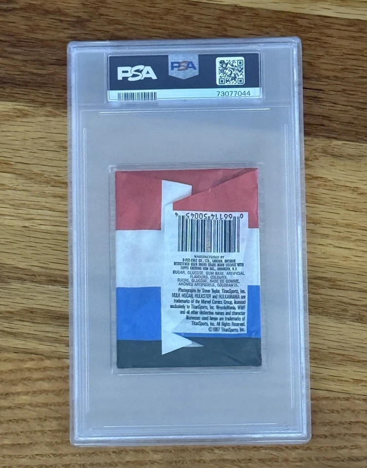 1987 WWF O-Pee-Chee Sealed Wax Pack PSA 8 OPC WWE Wrestling Bret Hart RC - Image 3 of 3