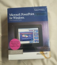 Vintage Microsoft PowerPoint For Windows Sealed Slight Water Damage See Pics 