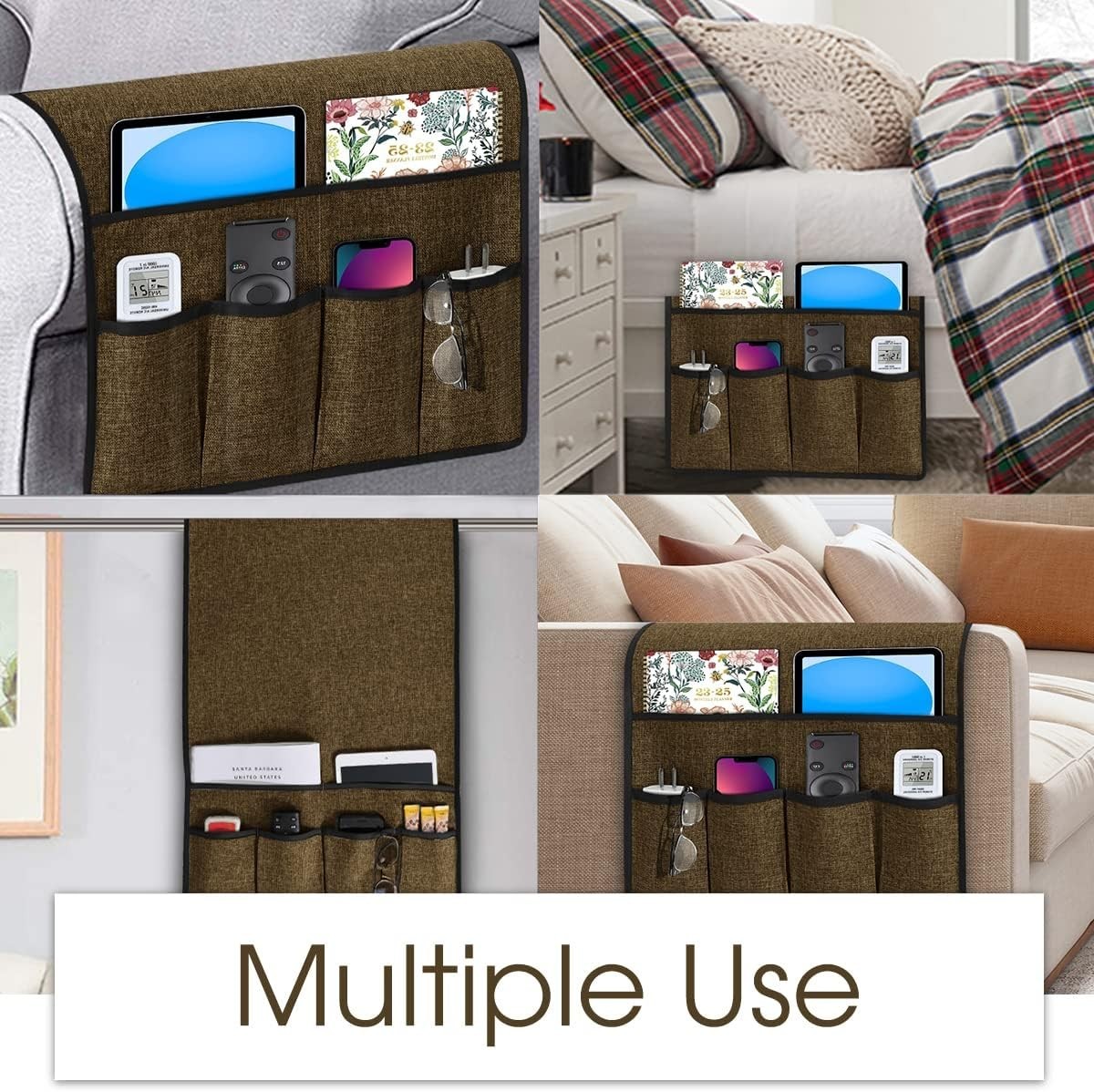 Armchair Caddy for Couch Remote Control Holder Recliner Armrest Organizer Non...