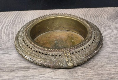 STAMM INDIEN DHOKRA ETHNISCHES KNÖCHELARMBAND BRONZE MESSING TABLETT 