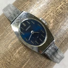 Vintage Seiko Women 11-7039 Silver Milanese Oval Mechanical Wind 15mm Watch 6"