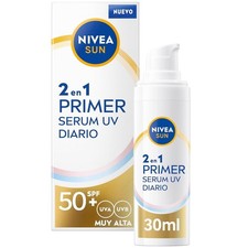 Nivea Sun Primer Sierum UV Diario 2 in 1, siero viso con protezione solare SPF 5