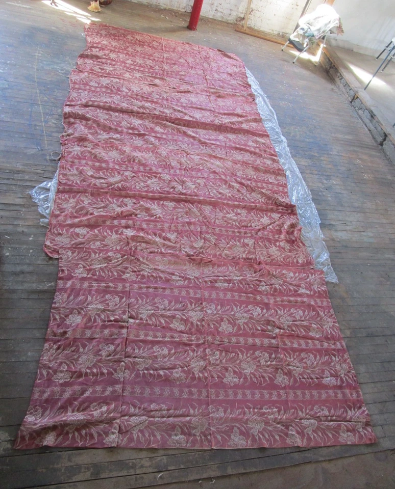 Deslumbrante Tecido Francês Vintage Cetim Damasco Projeto de Decoração para Casa 4 Painéis 77X48 - Imagem 2 de 4