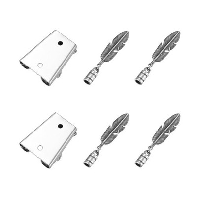 für Bolo Tie Zubehör Set, 2 Sets mit Schnallen und Endkappen, Silber