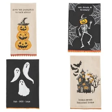 Mud Pie H5 Home Halloween Decor Kitchen Towel 26"L x 16.5"W - Choose Design