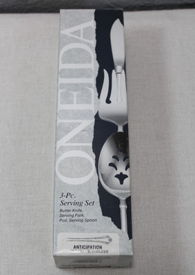 Oneida ANTICIPATION Stainless Deluxe Flatware Serving Set Fork Spoon Knife