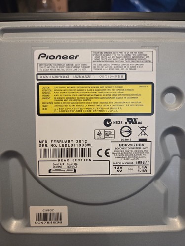 Pioneer BDR-207DBK 12X Blu-ray BD-R SATA BD DVD CD Drive Burner Writer 3D Player - Picture 4 of 4