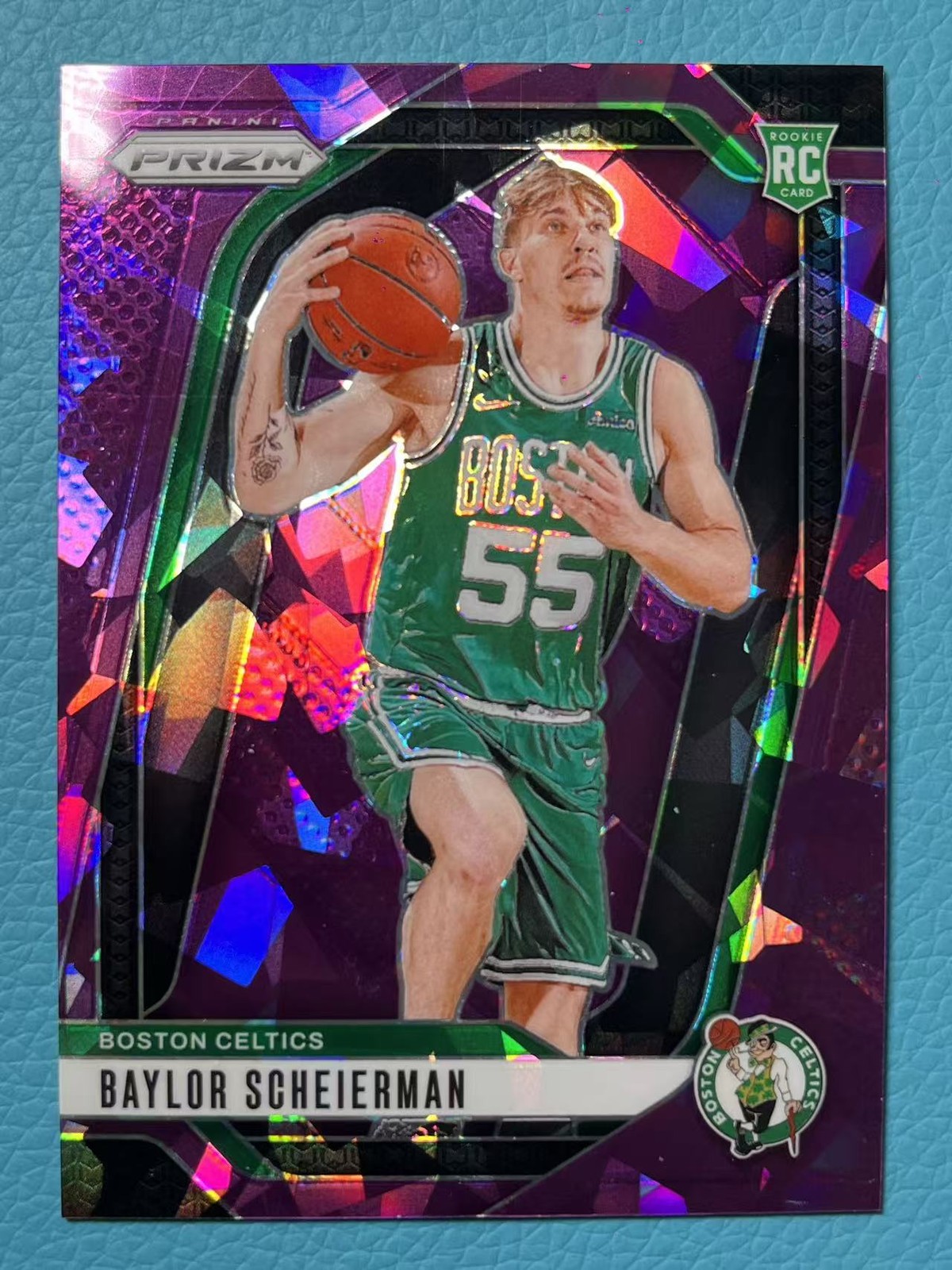 Baylor Scheierman 2024-25 Panini Prizm 034/149 Purple Ice RC Celtics #236