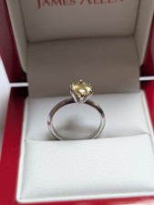 1.38ct Yellow Sapphire And White Gold Engagement Ring With All Documentation