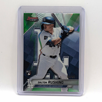 2025 Bowman's Best Green Refractor Dalton Rushing Rookie Card #33 Dodgers /99