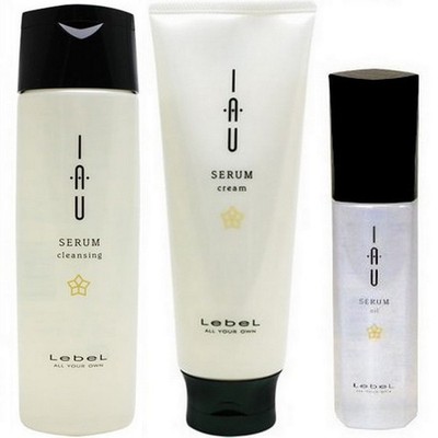 Lebel IAU Serum Cleansing Shampoo 200mL & Cream Treatment 200mL & Oil 100mL Set