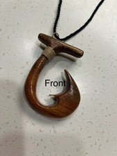 Hawaiian Koa Fish Hook Necklace