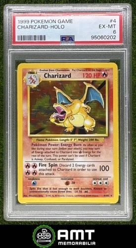 Charizard Holo PSA 6 1999 Pokemon Set #4/102 0202