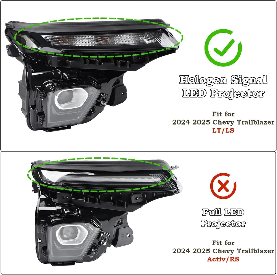 Faro derecho proyector lámpara halógena LED para Chevy Trailblazer 2024-2025 Foto 4 de 4