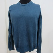 M S Mens 100  Cotton Crew Neck Jumper Pale Blue Chest 50/52 UK XL REF Y02095 