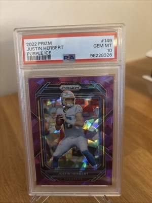 2022 Panini Prizm - Justin Herbert #149 Purple Ice Prizm /225