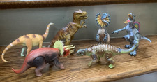 Dinosaur Figures Mixed Lot of 6-T-Rex, Triceratops, Spinosaurus, Dilophosaurus