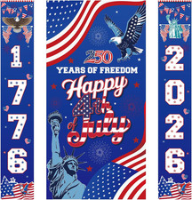 4Th of July Decorations Outdoor 3 Pcs USA 250Th Anniversary Banner 1776-2026 Pat