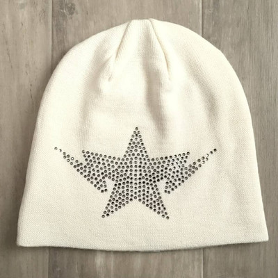 Swarovski × BAPE STA LOGO beanie knit cap a bathing ape NIGO White