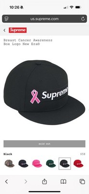 Supreme Breast Cancer Awareness Box logo New Era Hat 7 1/8