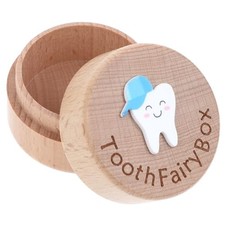 Tooth Fairy Tooth Holder 3D Carved Tooth Fairy Box, Wood Baby Tooth Box, Cute