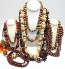 VINTAGE TO NOW BOHO THEMED FASHION /COSTUME JEWELRY NECKLACE LOT